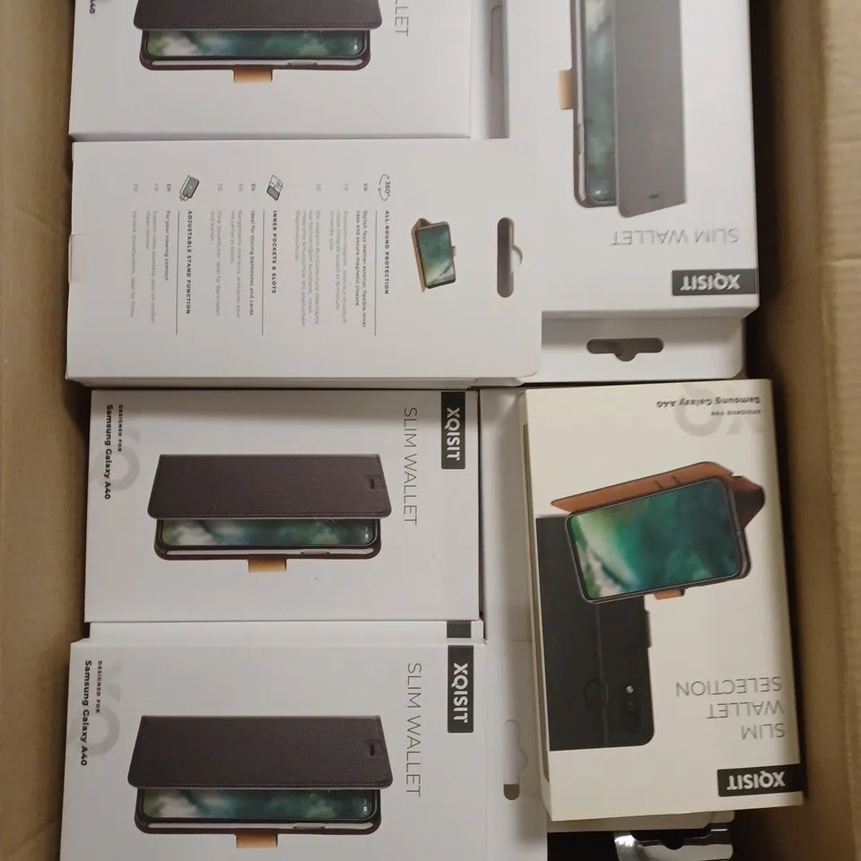 APPROXIMATELY 60 BRAND NEW BOXED XQISIT SLIM WALLET PROTECTIVE CASES FOR SAMSUNG GALAXY A40
