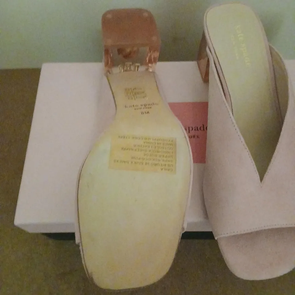 KATE SPADE NEW YORK CAILA ROCOCO PINK SUEDE MULES UK 5.5