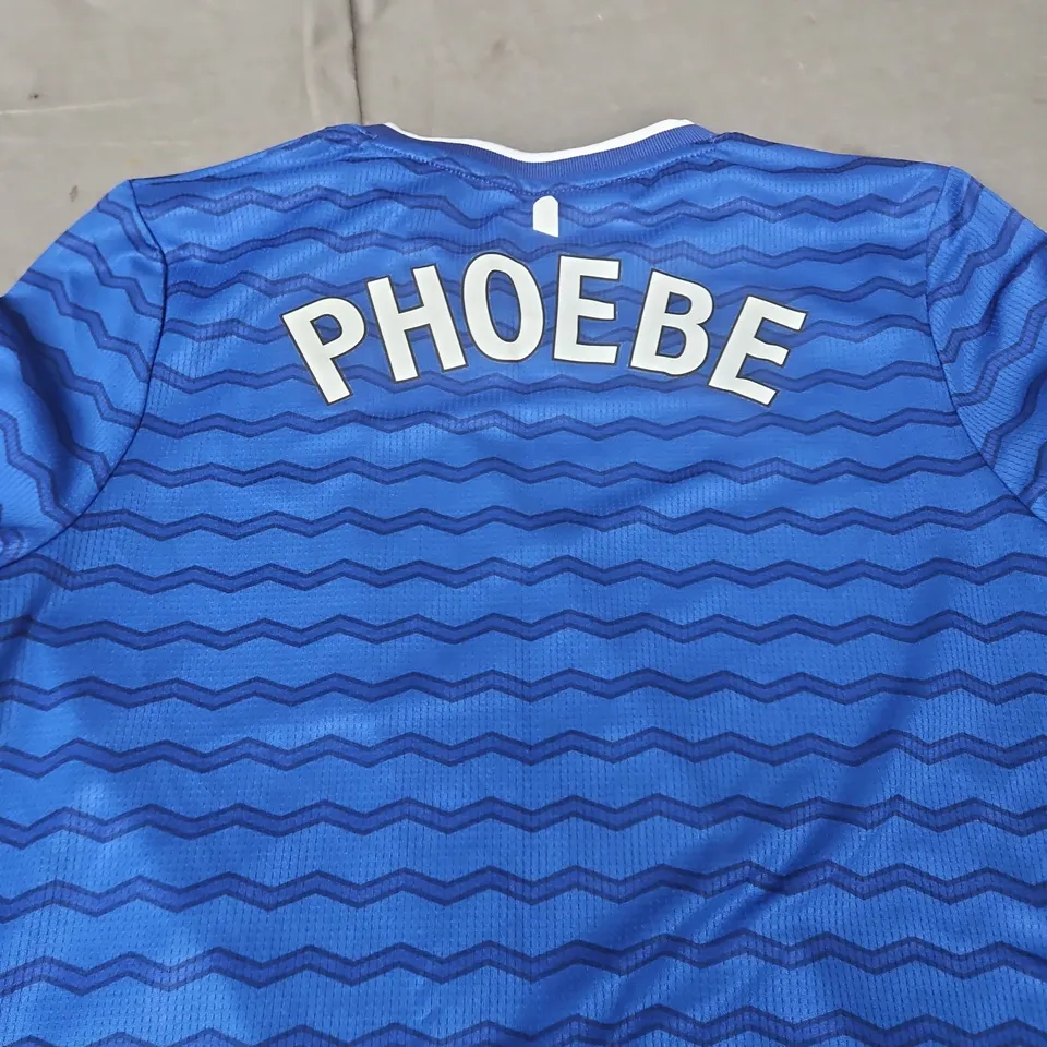 EVERTON FC FOOTBALL SHIRT – BLUE WITH PHOEBE ON BACK SIZEJL