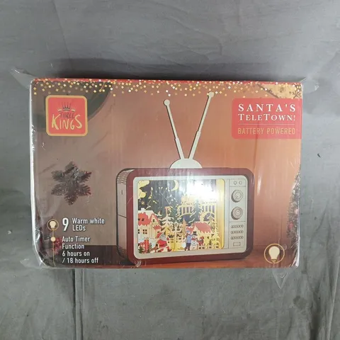 KINGS SANTA'S TELETOWN! BATTERY-POWERED CHRISTMAS LED TV TOY – BOXED