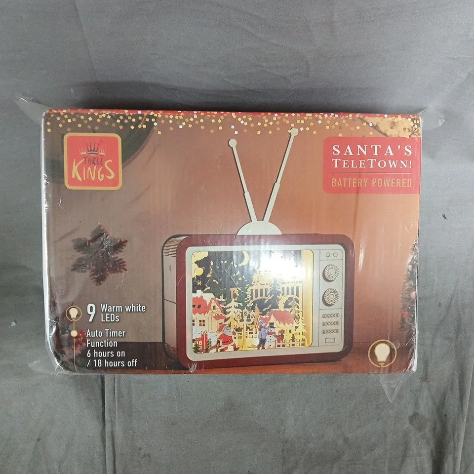 KINGS SANTA'S TELETOWN! BATTERY-POWERED CHRISTMAS LED TV TOY – BOXED