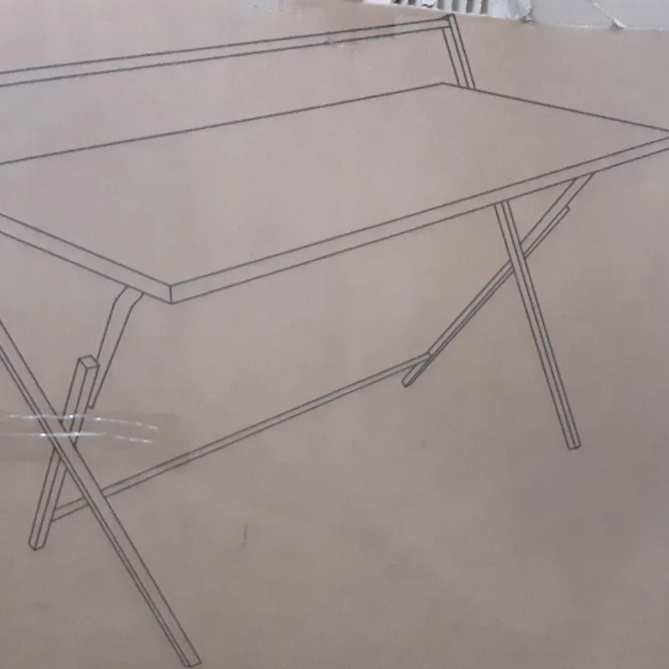 BOXED EVELYN FOLDING DESK IN MARBLE EFFECT - H85 X W120 X D60CM