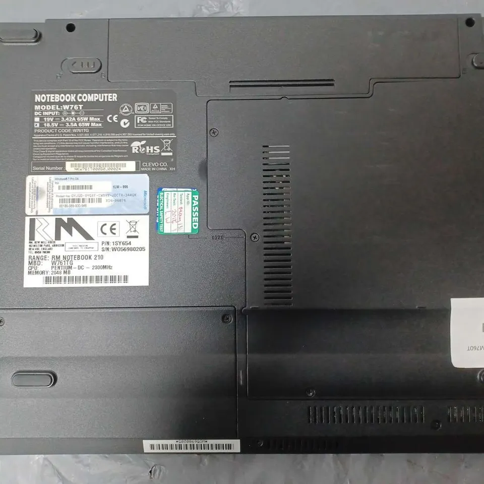 RM	W760T/M740T/M760T	15 INCH	PENTIUM DUAL-T4500 2.30GHZ