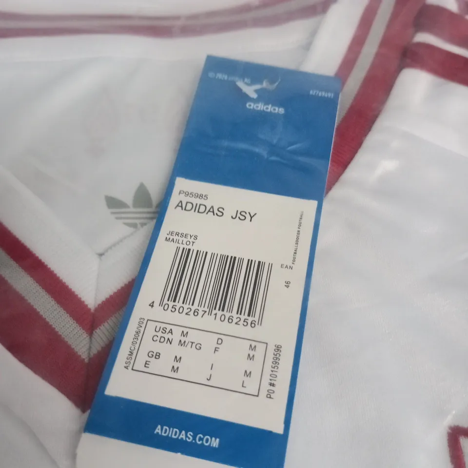 ADIDAS LIVERPOOL FC  FOOTBALL JERSEY – WHITE WITH RED TRIM, MEN'S UK M