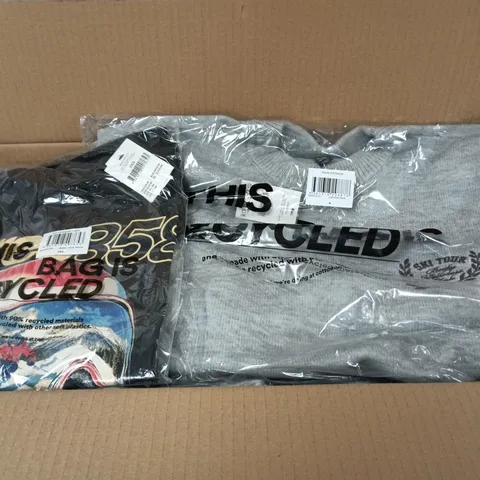 APPROXIMATELY 8 ASSORTED CLOTHING ITEMS IN VARIOUS SIZES, COLOURS & STYLES TO INCLUDE GRAPHIC TEE , KNIT SWEATER , ETC
