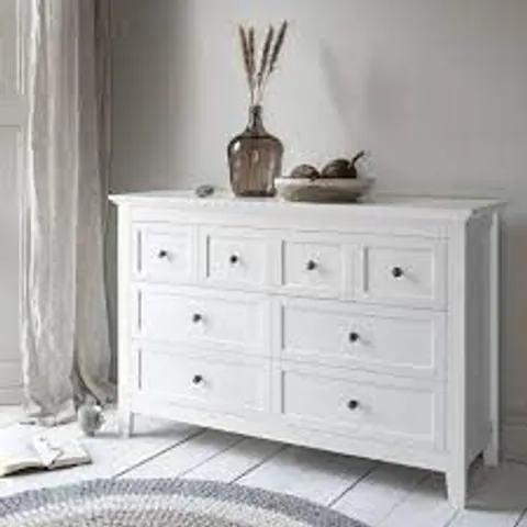 BOXED KARLSTAD 8 DRAWER CHEST IN WHITE - 1 BOX