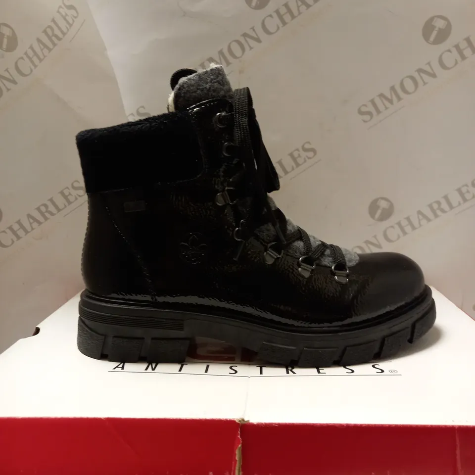 RIEKER BLACK/GREY HIKING BOOTS - UK SIZE 6