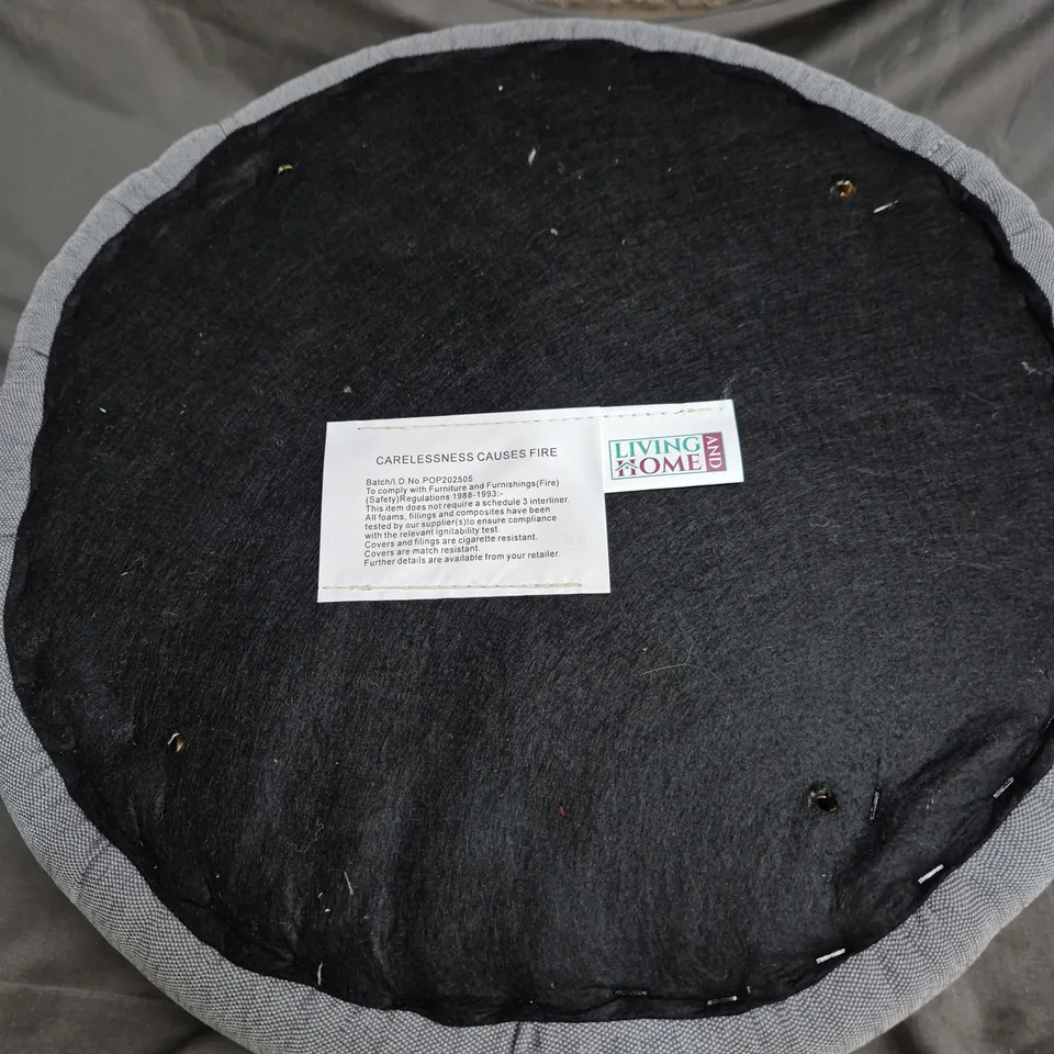 GREY ROUND CHAIR WITH BACKREST – LIVING & HOME - NO LEGS