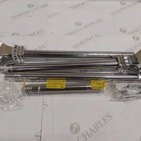 BOXED INFLATION ADJUSTABLE CURTAIN POLE - SILVER (1 BOX)