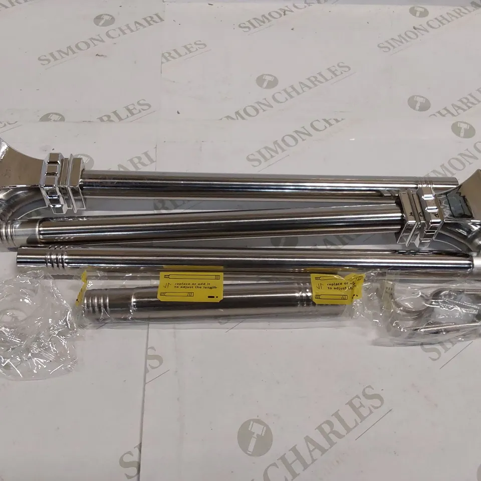 BOXED INFLATION ADJUSTABLE CURTAIN POLE - SILVER (1 BOX)