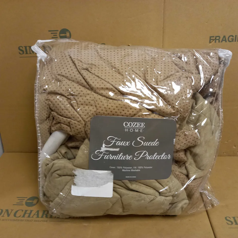 COZEE HOME FAUX SUEDE FURNITURE PROTECTOR - BROWN