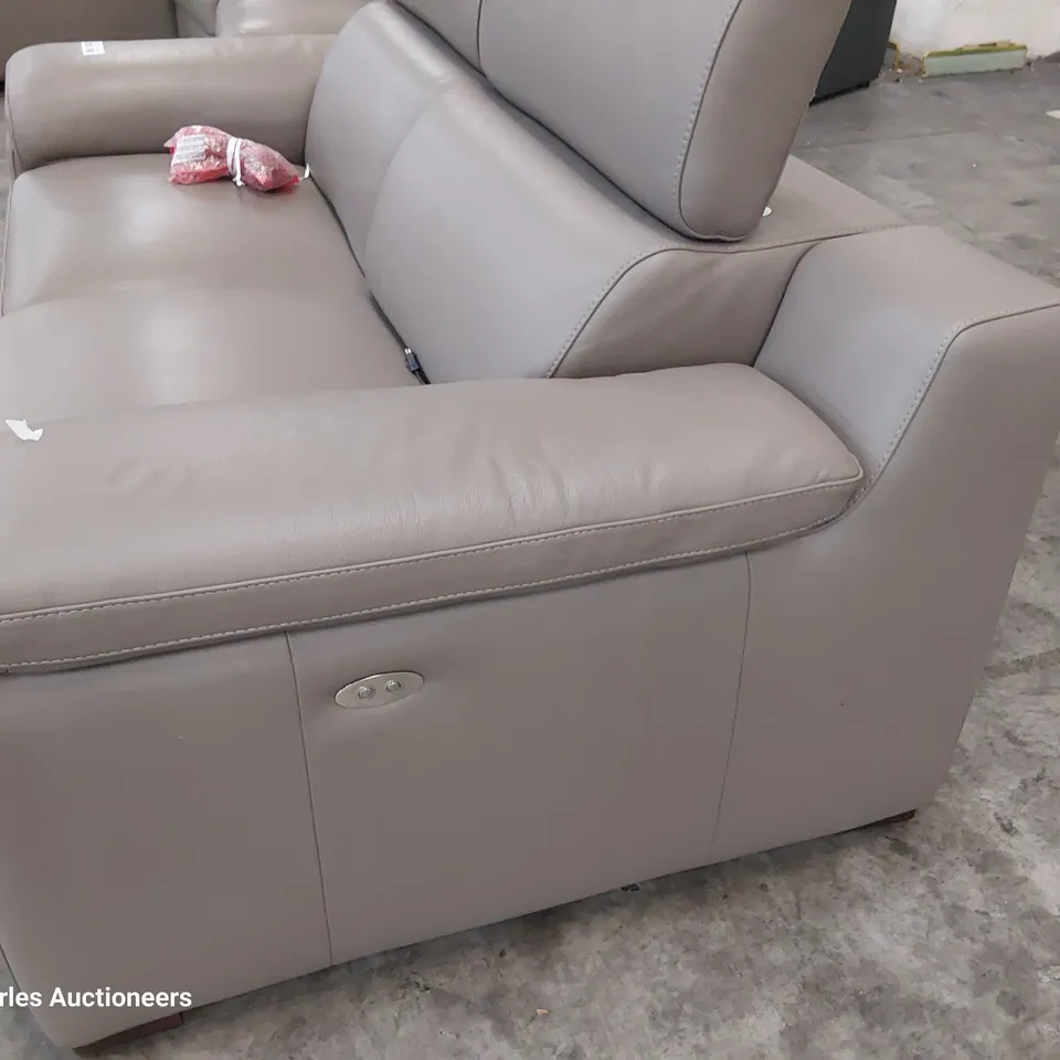 QUALITY ITALIAN DESIGNER RICCARDO POWER RECLINING FOUR SEATER SOFA WITH ADJUSTABLE HEADRESTS GREY 