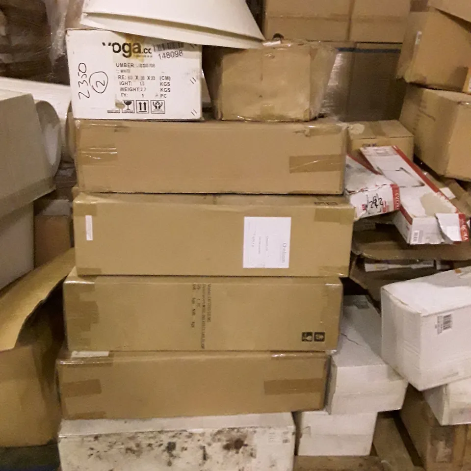 PALLET OF BRAND NEW HOMEWARE STOCK INCLUDING LAMP SHADES, ENERGY SAVING BULBS & TABLE LAMPS