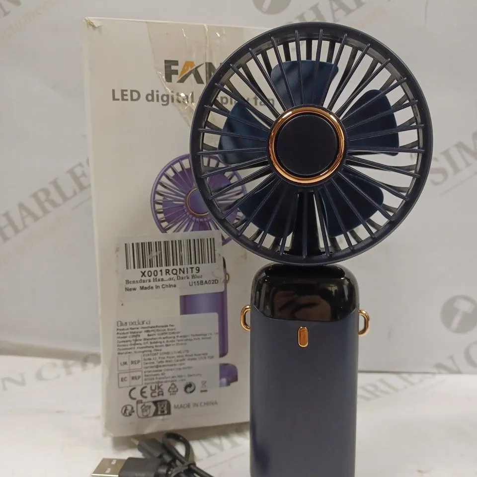 BOXED LED DIGITAL DISPLAY DARK BLUE FAN 
