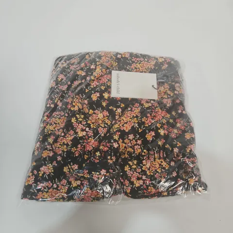 NOBODY'S CHILD NORA MIDI DRESS - BLACK FLORAL PRINT, UK14