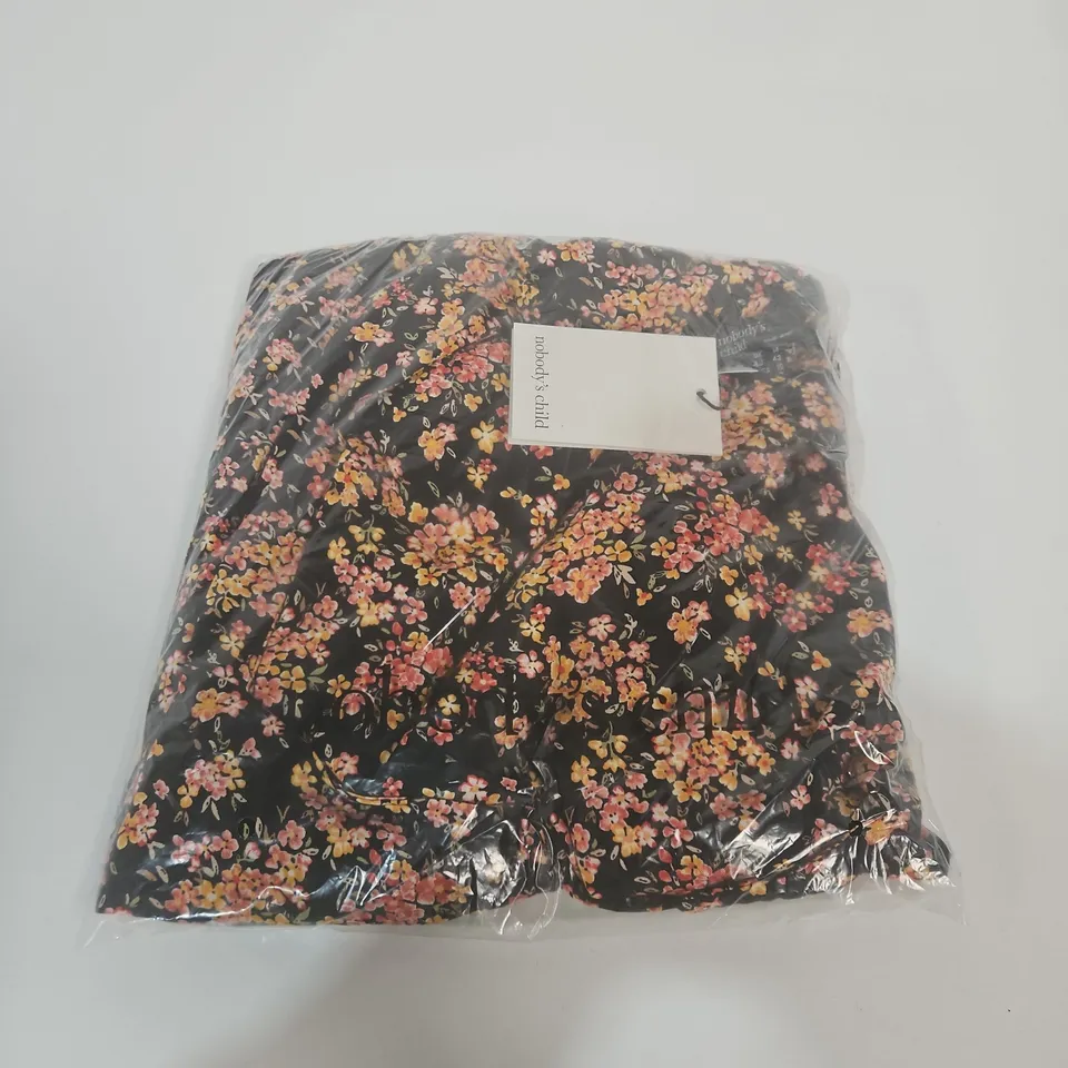 NOBODY'S CHILD NORA MIDI DRESS - BLACK FLORAL PRINT, UK14