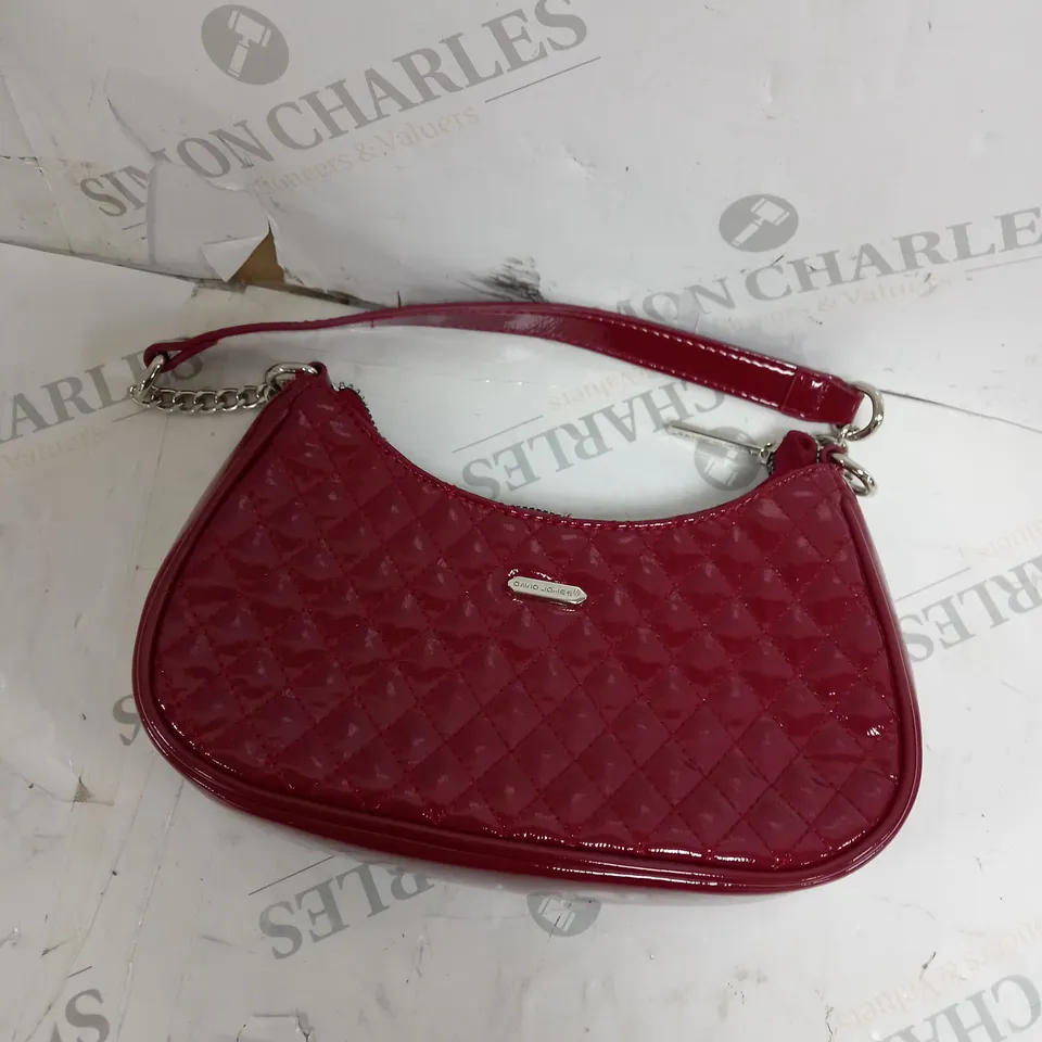 DAVID JONES RED STRAPPED BAG 