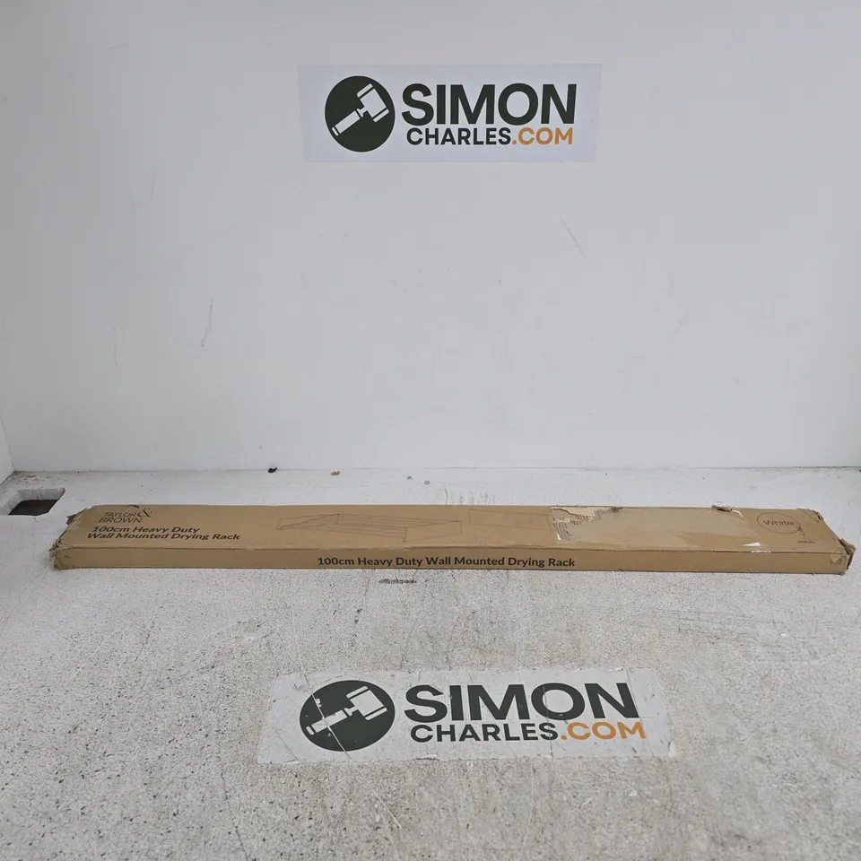 TAYLOR AND BROWN WHITE 100CM HEAVY DUTY WALL MOUNTED DRYING RACK