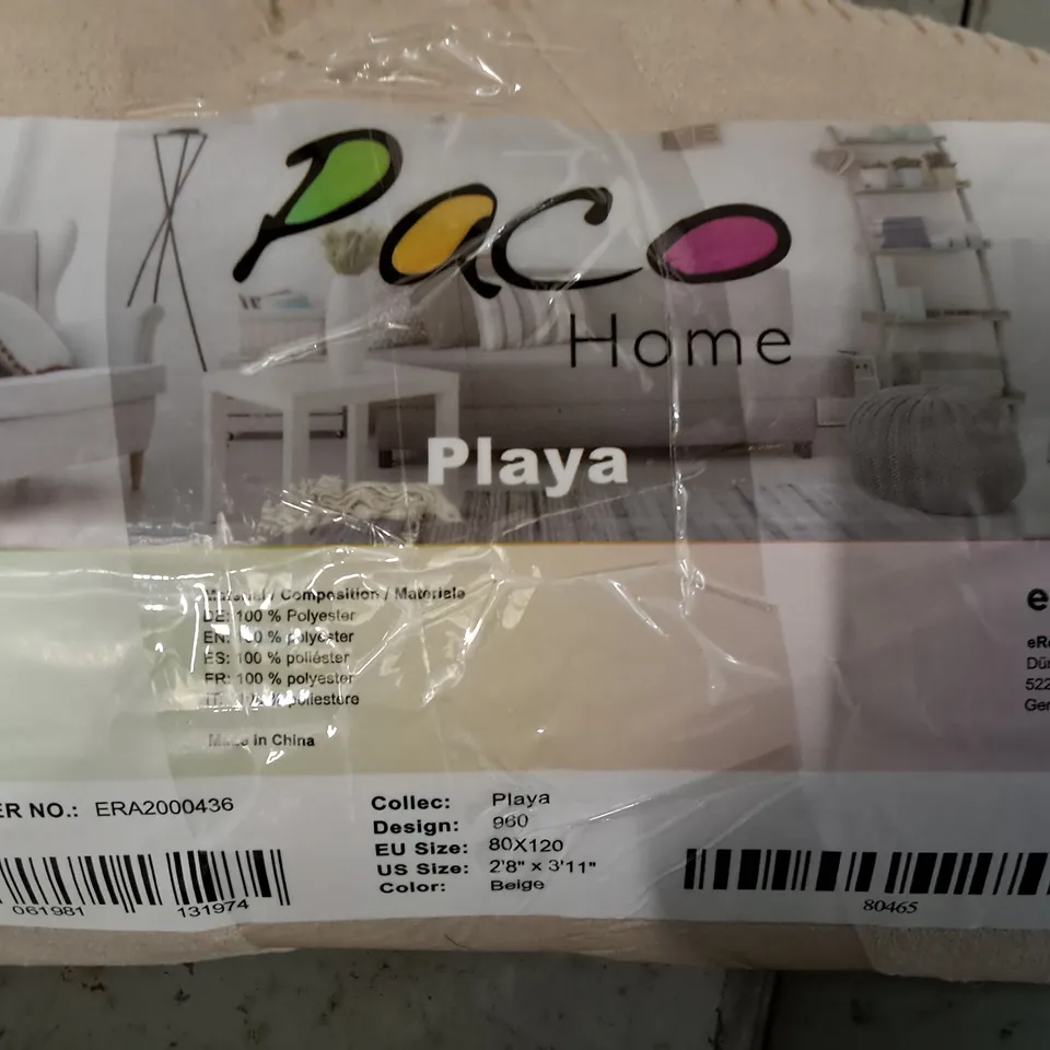 BRAND NEW PACO PLAYA BROWN SHAGGY RUG - 80X120CM