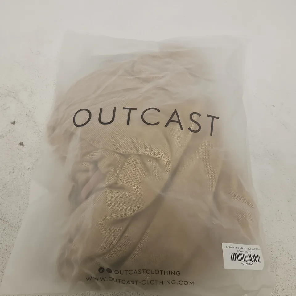 OUTCAST CARMEN MAXI DRESS GOLD – SIZE L
