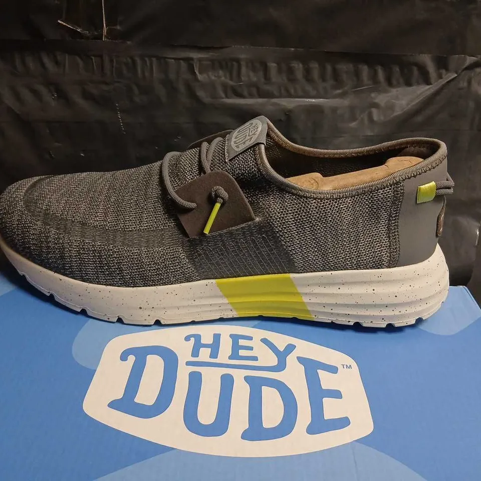 HEY DUDE SIROCCO M SPORT MODE SNEAKERS – HEATHER GREY/CHARCOAL, UK 12