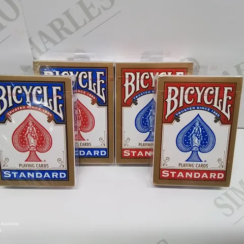 LOT OF 4 SEALED PACKS OF BICYCLE PLAYING CARDS - 2 RED 2 BLUE