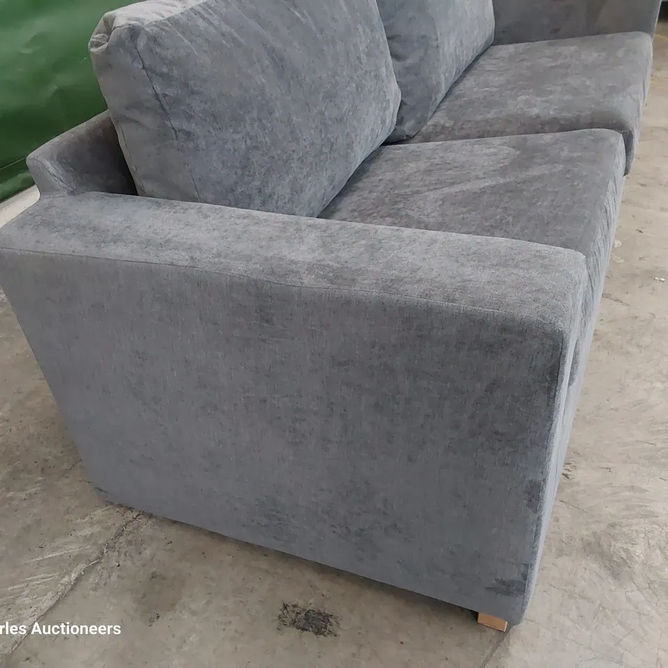 DESIGNER THREE SEATER SOLFA GREY PLUSH FABRIC 