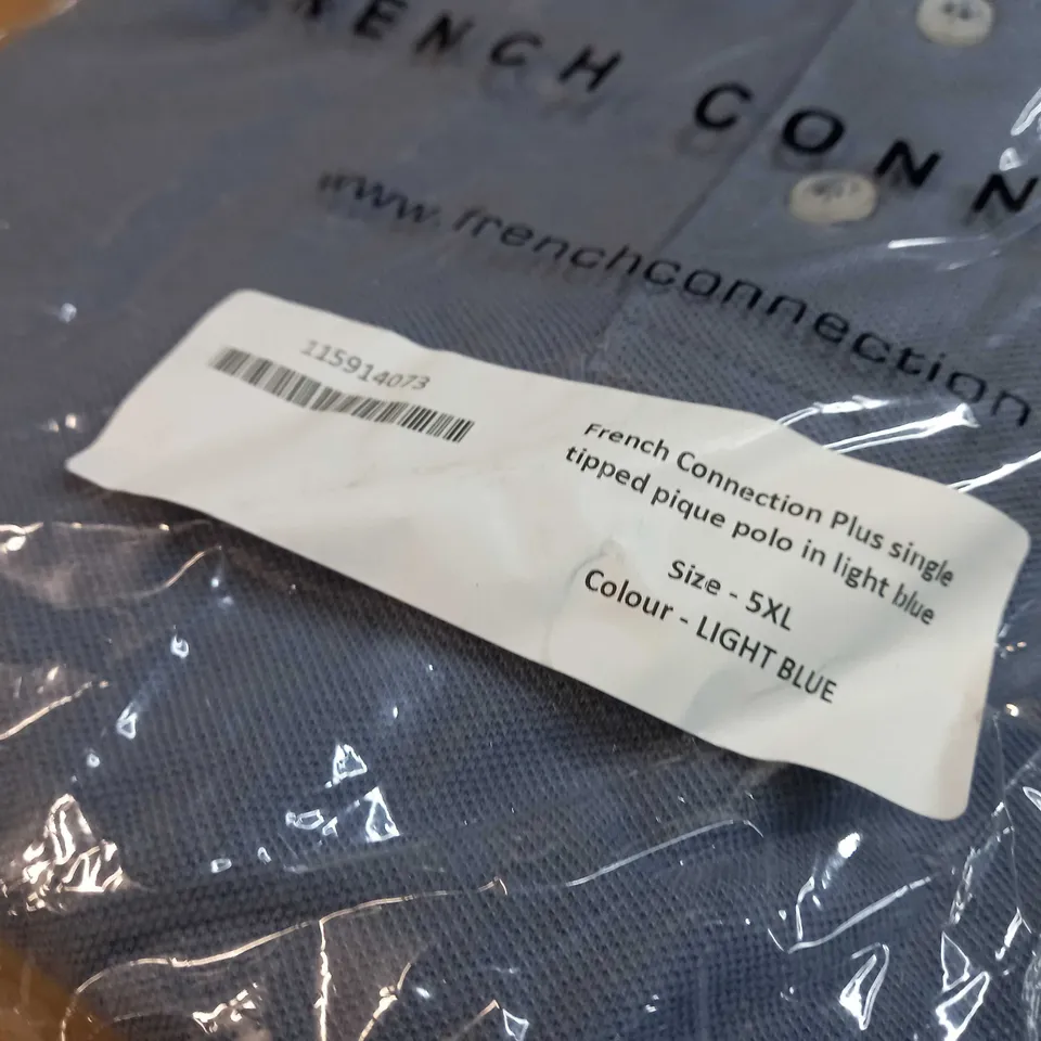 PACKAGED FRENCH CONNECTION LIGHT BLUE POLO TOP - 5XL