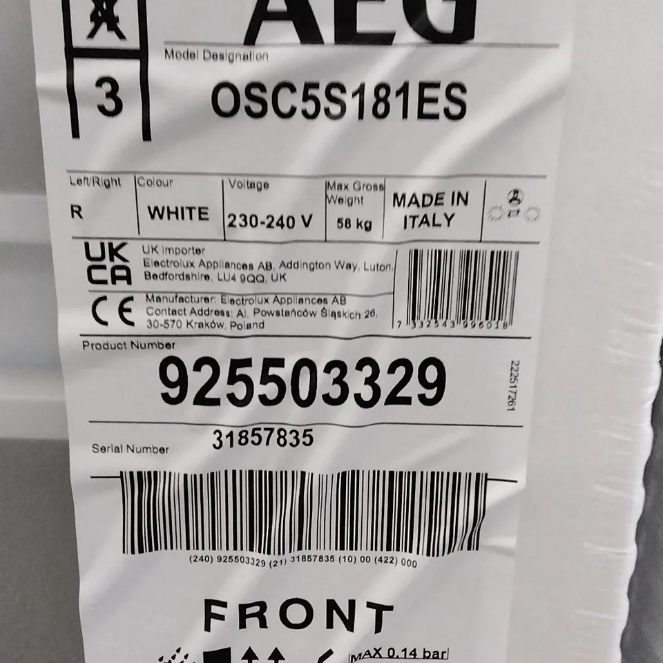 AEG OSC5S181ES REFRIGERATOR RRP £717.00