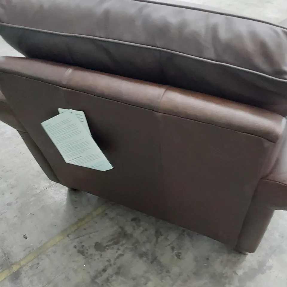 QUALITY BRITISH MADE LOUNGE Co EASY CHAIR BROWN LEATHER 