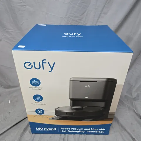 BOXED EUFY ROBOVAC L60 SES HYBRID ROBOTIC VACUUM CLEANER WITH SELF EMPTY STATION