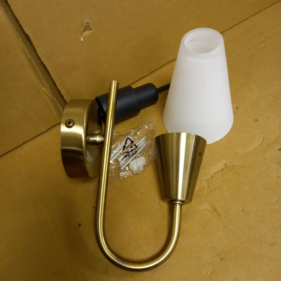 JOHN LEWIS & PARTNERS LULU WALL LIGHT, DIMMABLE, OPAL GLASS SHADE, ANTIQUED BRASS FINISH