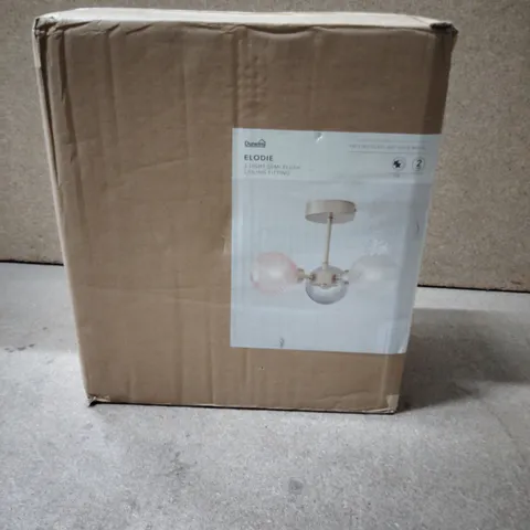 BOXED DUNELM ELODIE 3-LIGHT SEMI-FLUSH CEILING FITTING