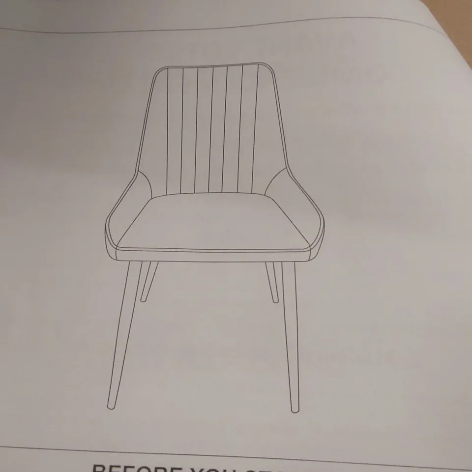 BOXED PAIR OF FAUX LEATHER UPHOLSTERED DINING CHAIRS IN GREEN