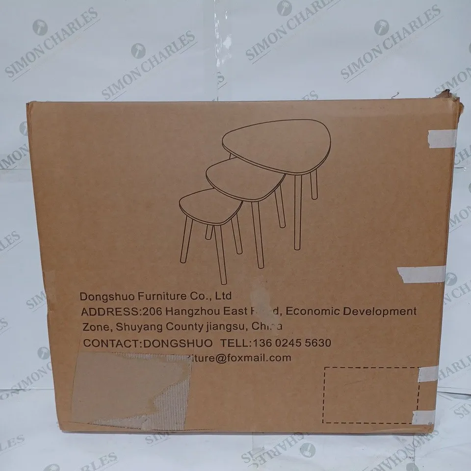 BOXED SET OF 3 NESTING COFFEE TABLES - GREY 