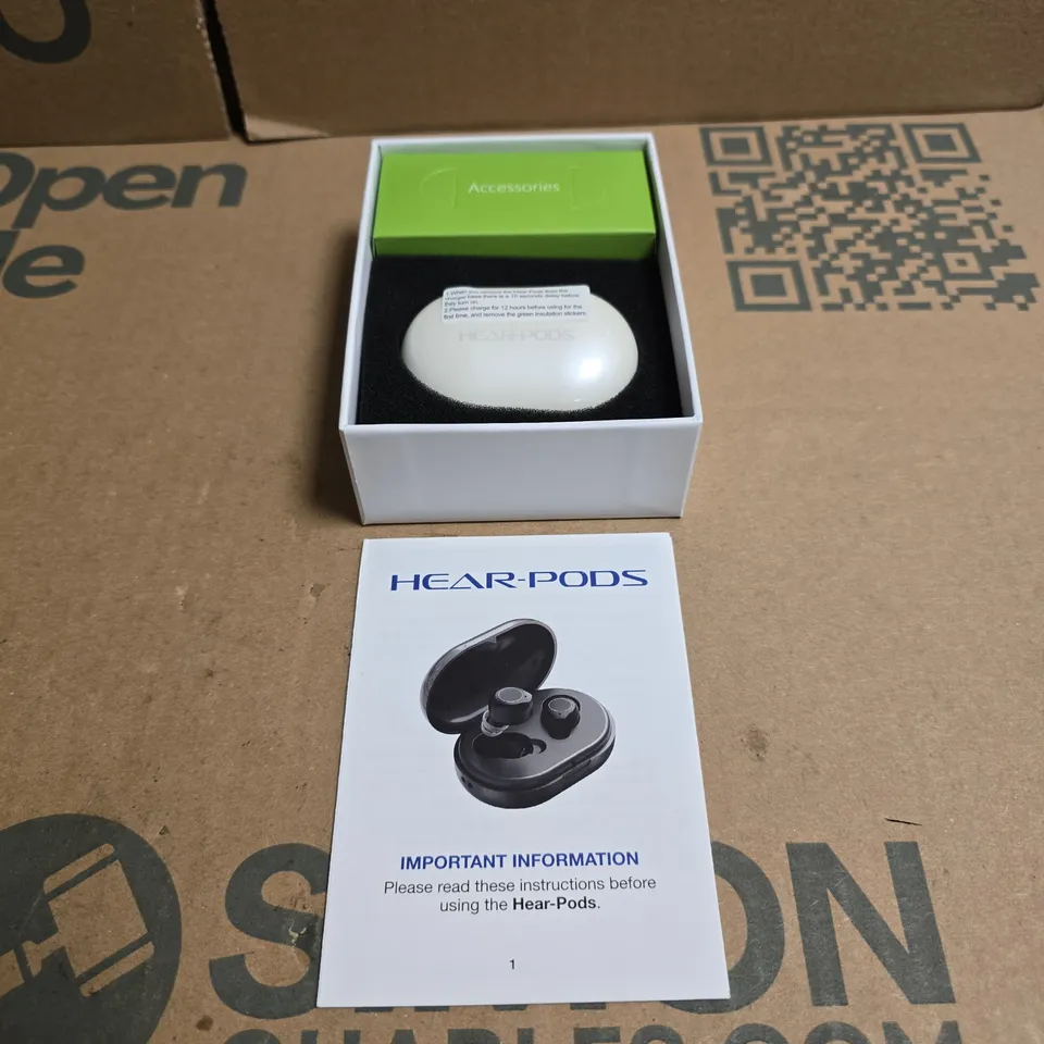 HEAR-PODS WIRELESS EARBUDS WITH CHARGING CASE – BOXED
