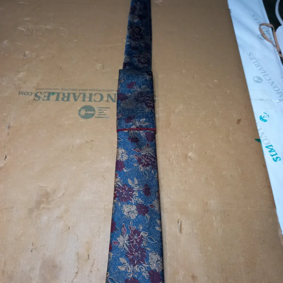 MOSES KUSHNER LOT OF 13 DARK SEA BLUE WITH PURPLE FLOWERS TIES