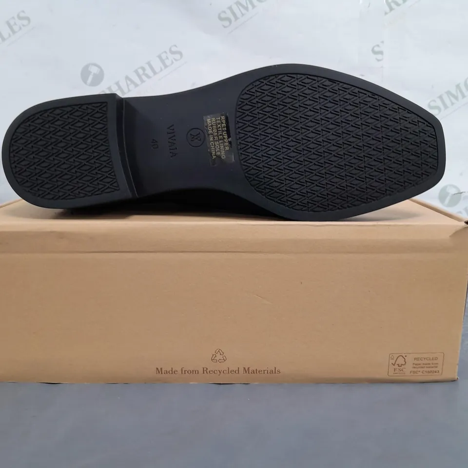 BOXED PAIR OF VIVAIA SHOES IN NAVY EU SIZE 40