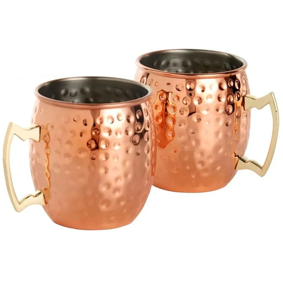 BOXED 450ML STAINLESS STEEL MOSCOW MULE MUGS (SET OF 2)