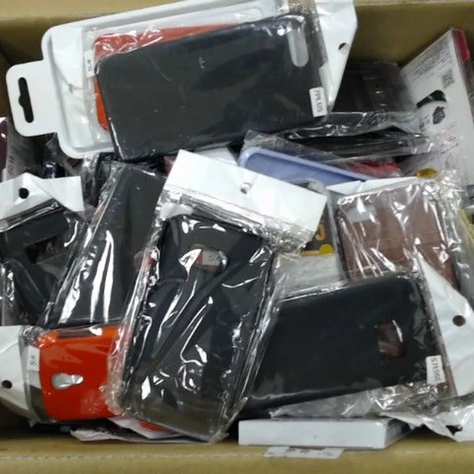 BOX OF APPROXIMATELY 60 ASSORTED MOBILE PHONE PROTECTORS