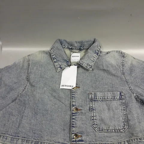 BERSHKA CROPPED DENIM JACKET - S