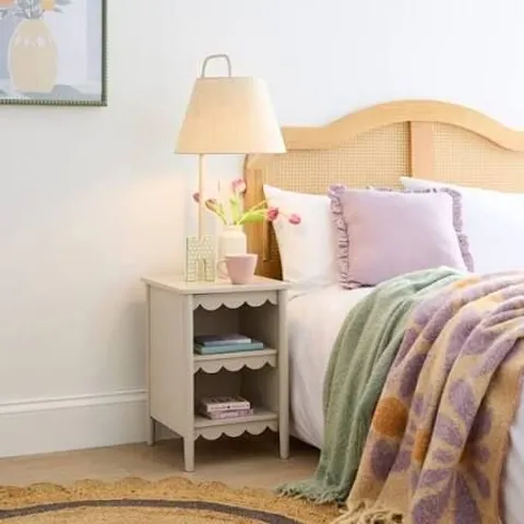 BOXED REMI SCALLOPED ADJUSTABLE BEDSIDE FLOOR LAMP