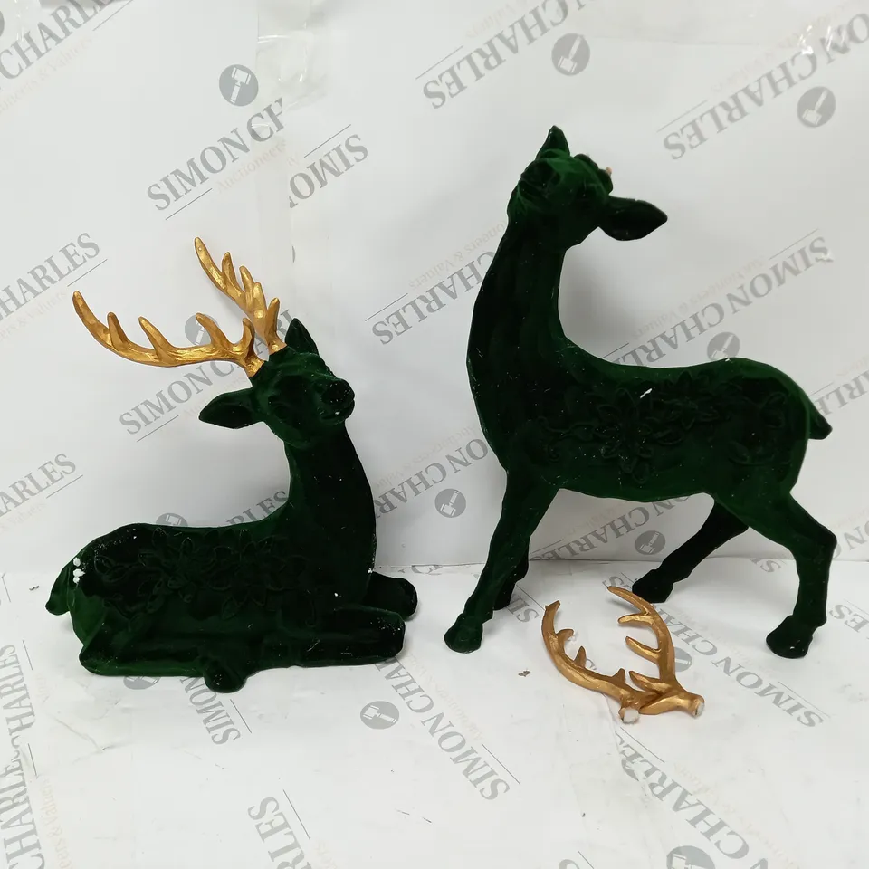 ALISON CORK SET OF 2 VELVET HENRY STAGS