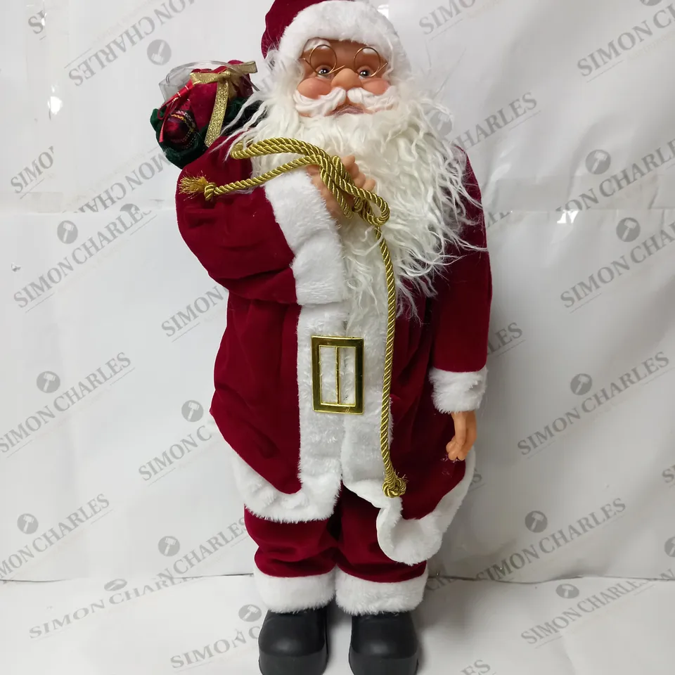 BOXED FESTIVE PRE LIT SANTA TRADITIONAL 63CM 