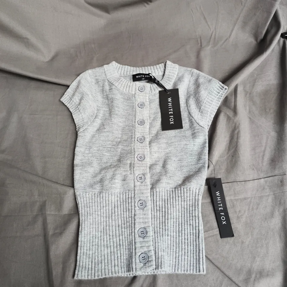 WHITE FOX ALMOST LOVE KNIT TOP GREY - XS