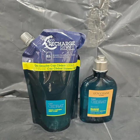 L'OCCITANE MEN'S SHOWER GEL 250ML WITH 500ML ECO REFILL
