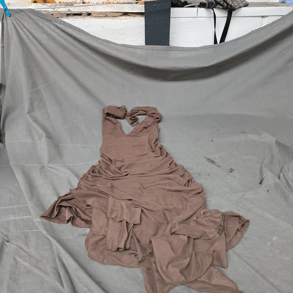 OUTCAST ANNIKA MINI DRESS IN CHOCOLATE SIZE S