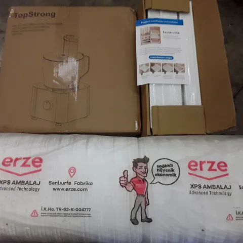 PALLET OF ASSORTED HOUSEHOLD ITEMS TO INCLUDE MULTIFUNCTIONAL FOOD PROCESSOR, FOLDABLE WARDROBE AND PLAYPENS