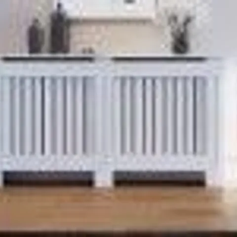 BOXED WHITE PAINTED SLATTED RADIATOR CABINET 0049WH