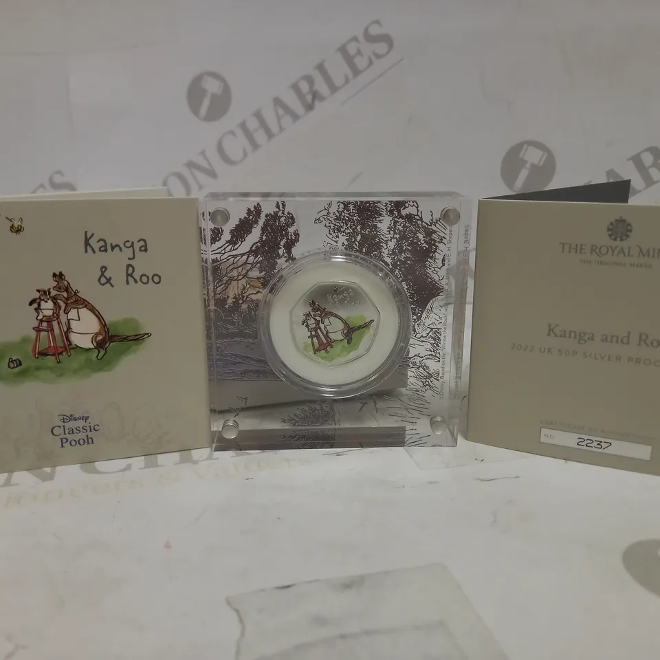 THE ROYAL MINT KANGA & ROO 2022 UK 50P SILVER PROOF COIN
